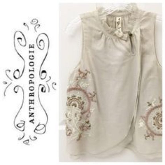 Sleeveless Floreat Top in Taupe - Picture 2 of 6